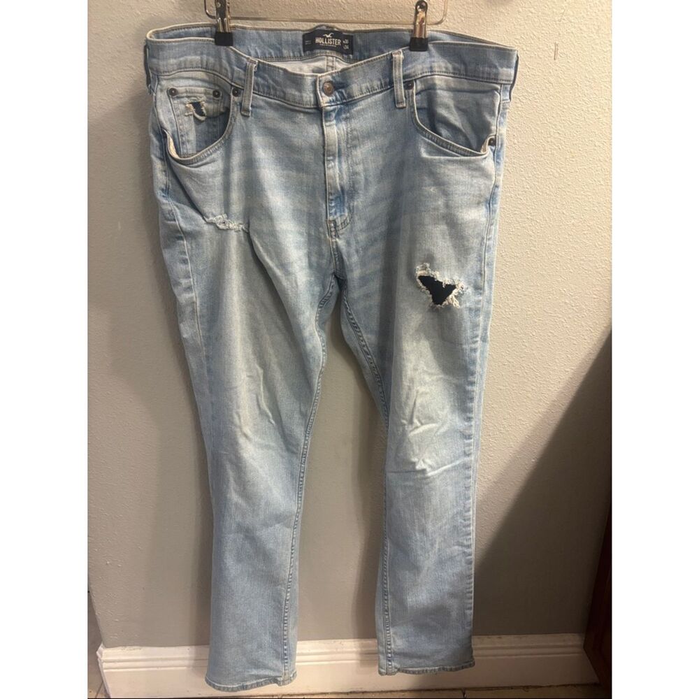 Hollister Light Blue Distressed Ripped Jeans